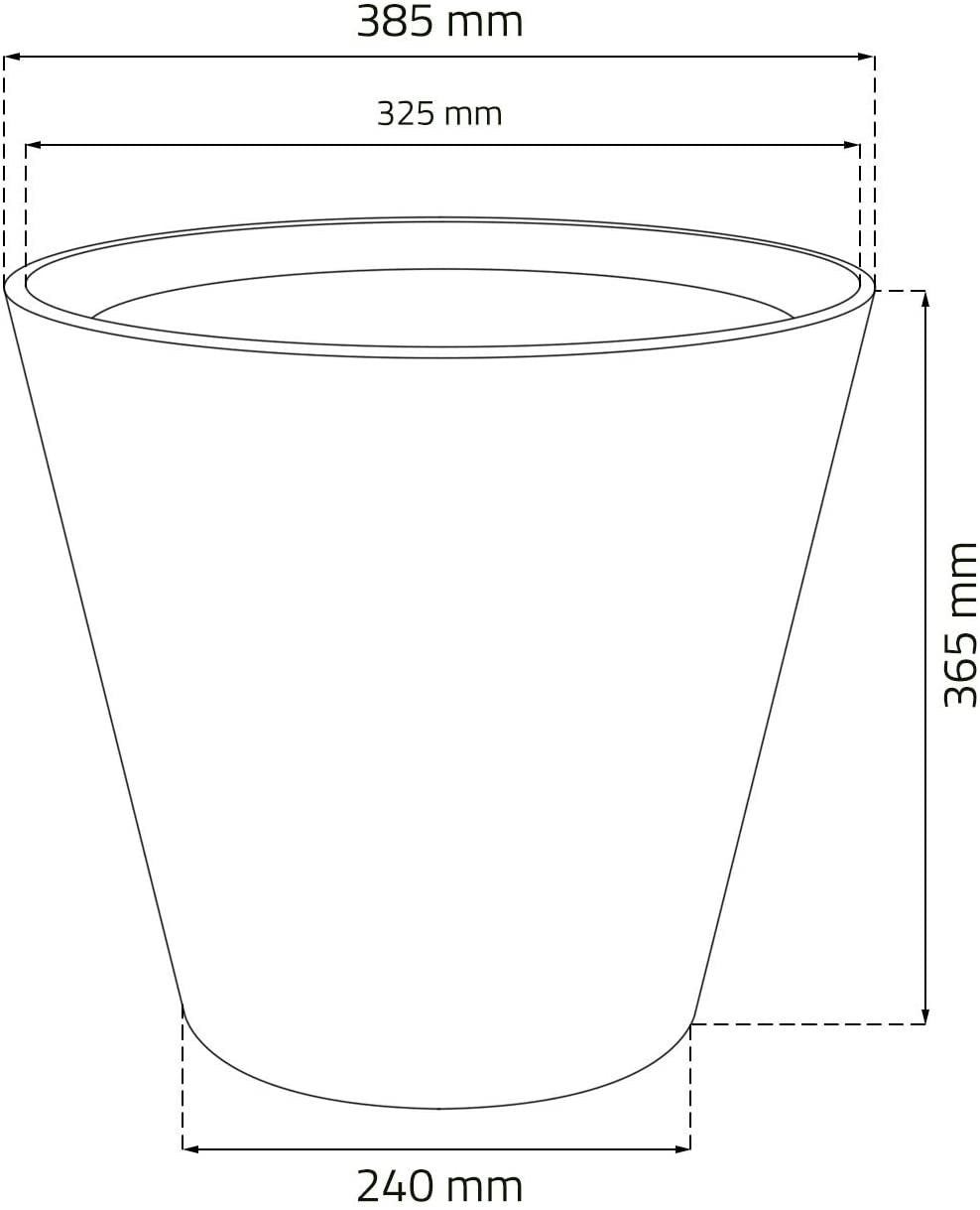 Maceta De Ratan Sintético 28 Litros Color Blanco 40 X 37 Cm
