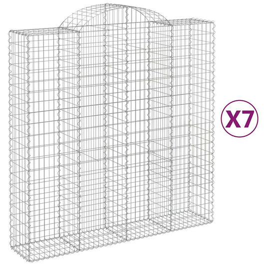 Cestas De Gaviones 7 Uds Forma De Arco Hierro 200x50x200/220 Cm_0