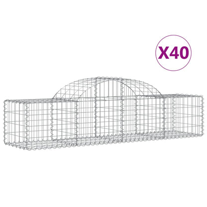 Cestas De Gaviones 40 Uds Forma De Arco Hierro 200x50x40/60 Cm_0
