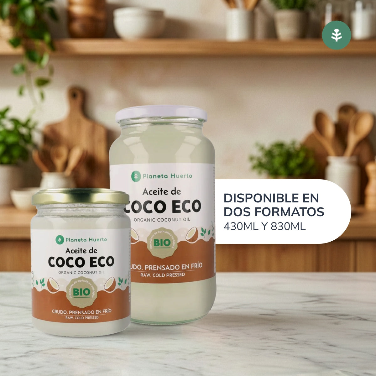 Pack 3x Aceite de coco ECO Planeta Huerto 860 ml