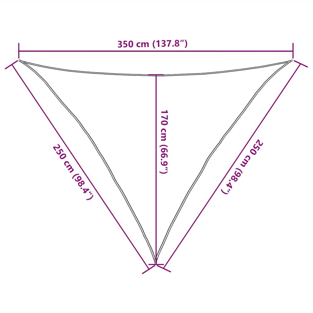 Vidaxl Toldo De Vela Triangular Hdpe Amarillo 160 G/m² 2,5x2,5x3,5 M_2