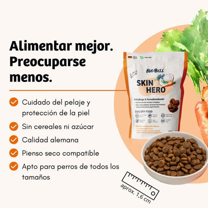 BugBell SkinHero Pienso – hipoalergénico, sin cereales, con proteína de insecto, comino negro, romero y cistus_1