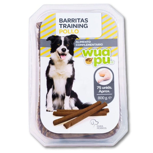 Snack Barritas Húmedas Ricas En Carne De Pollo Wuapu Training Pollo, Caja 800gr (75u Aprox)_0