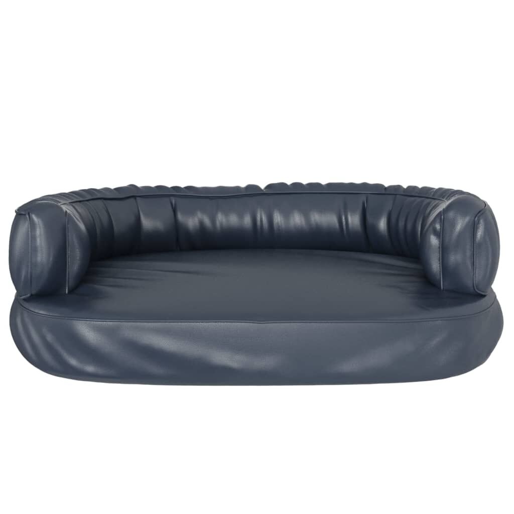 Vidaxl Cama Para Perros De Espuma Cuero Sintético Azul Oscuro 60x42 Cm_3
