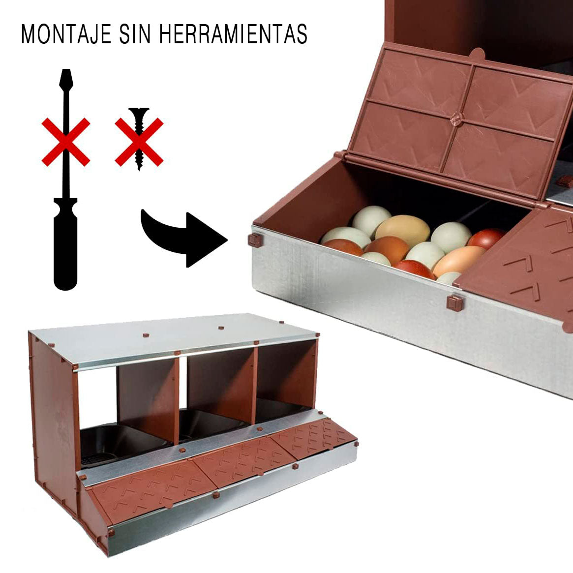 Ponedero San Antón De 3 Huecos - Permite Recoger Un Mayor Número De Huevos_4