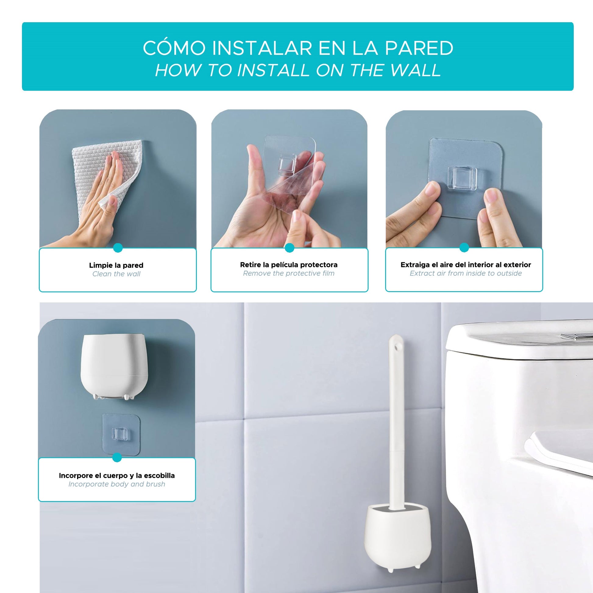 3x Escobilla Para Inodoro En Tpr Y Caucho Termoplástico Color Blanco