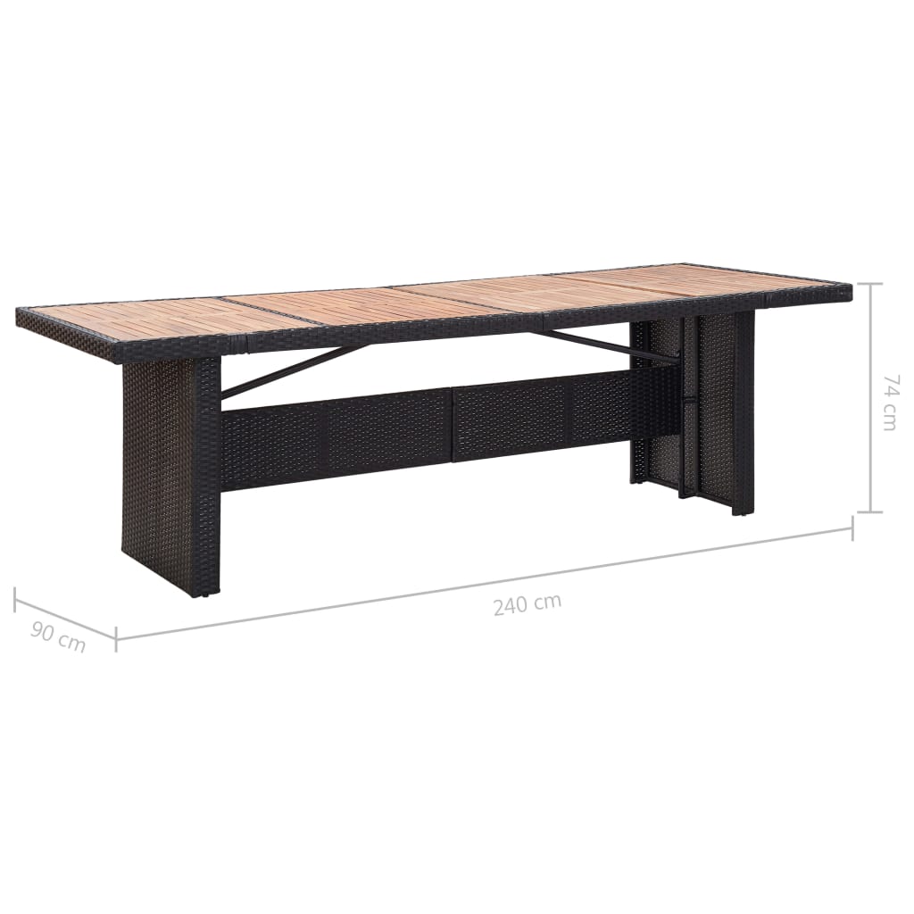 Vidaxl Set Comedor De Jardín 11 Pzas Ratán Sintético Y Madera Negro_2