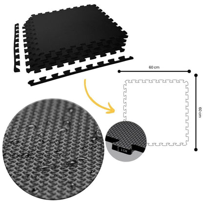 Tatami Puzzle 1cm 60x60cm – Pack 4 Uds (t60-4) Negro_0