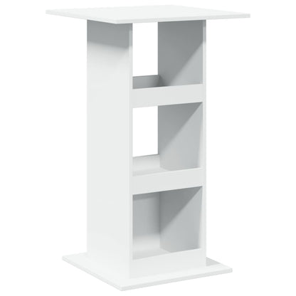Mesa Bar Con Almacenaje Madera Ingeniería Blanca 60x60x102 Cm_0