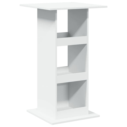 Mesa Bar Con Almacenaje Madera Ingeniería Blanca 60x60x102 Cm_0