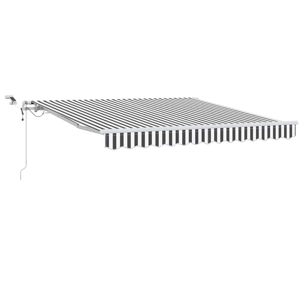 Toldo Retráctil Automático Luz Led Antracita Blanco 300x250 Cm_0