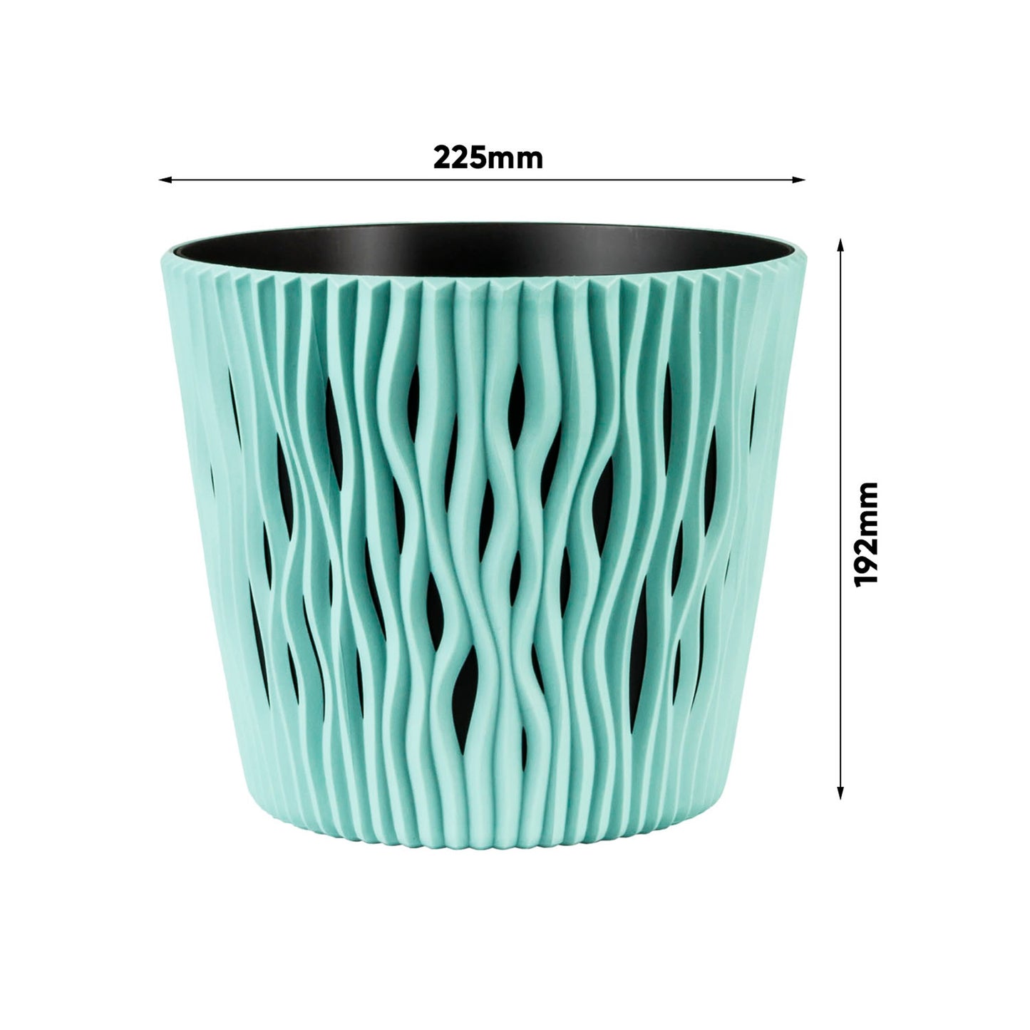 Maceta Redonda De Plastico Sandy Round En Color Mocca 22,5 (largo) X 22,5 (ancho) X 19,2 (alto) Cm_1