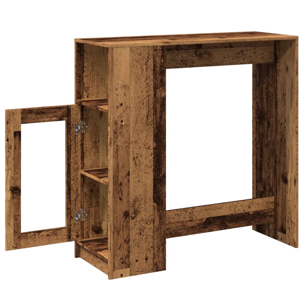 Mesa Alta Con Estantes Madera Envejecida 101x40x103,5 Cm_3