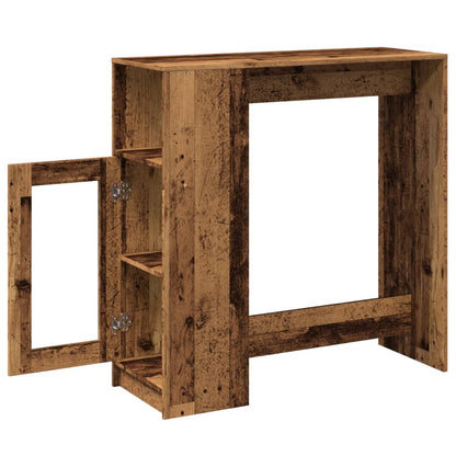 Mesa Alta Con Estantes Madera Envejecida 101x40x103,5 Cm_3