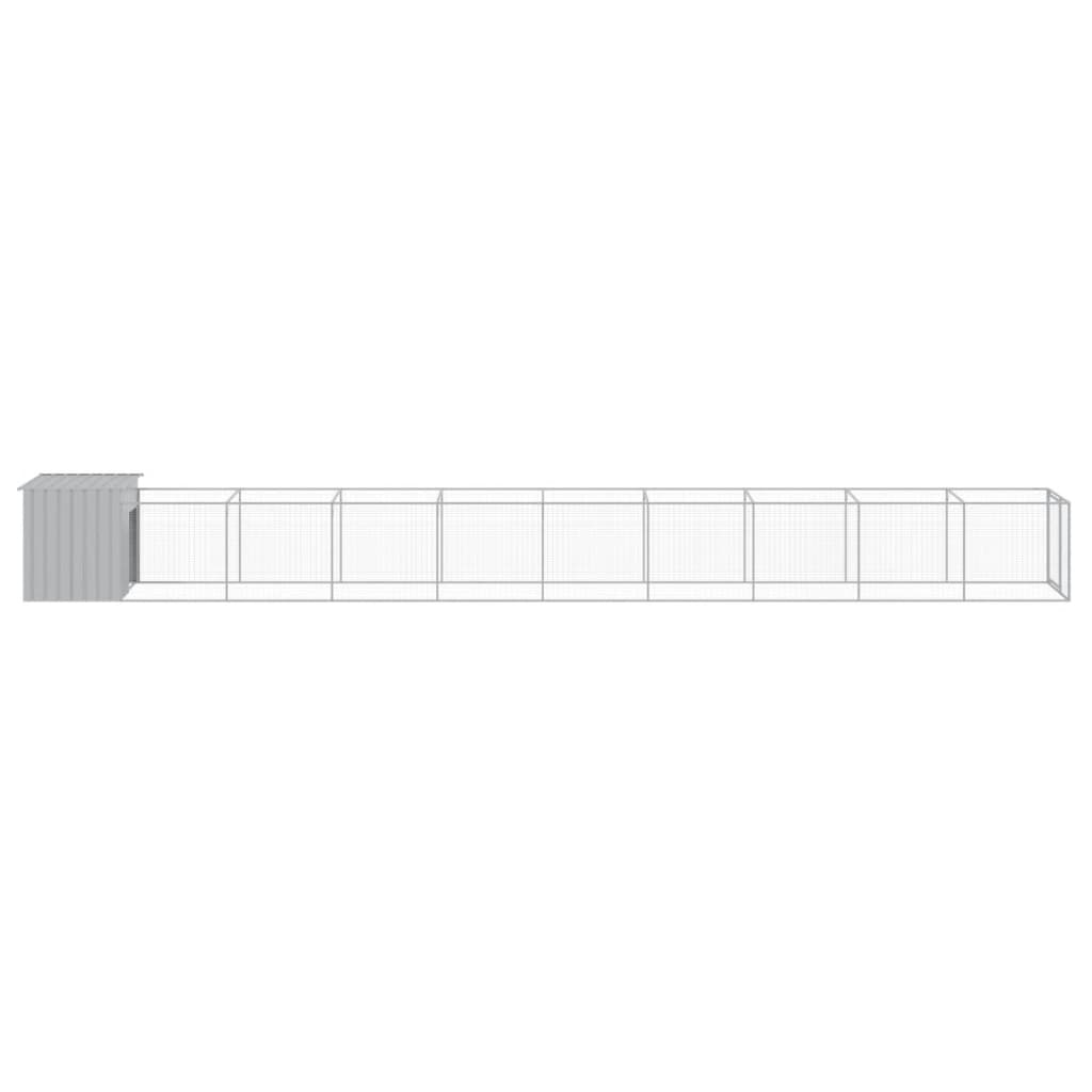 Caseta Perro Corral Acero Galvanizado Gris Claro 110x1017x110cm_3