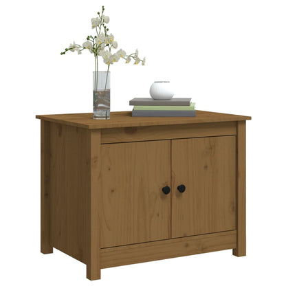 Mesa De Centro De Madera Maciza De Pino Marrón Miel 71x49x55 Cm_2