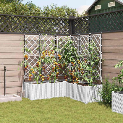 Macetero De Jardín 5 Uds. Blanco 120 X 120 X 143 Cm Pp_2