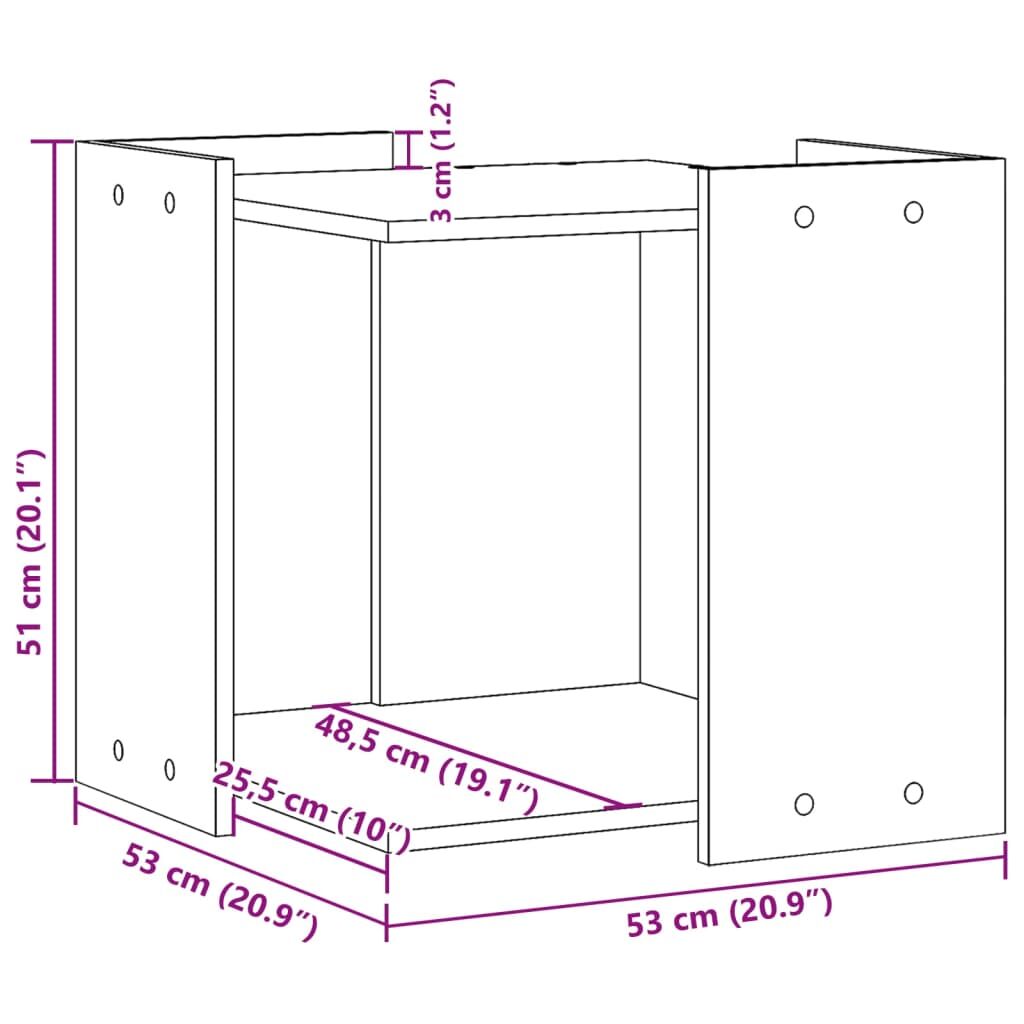 Vidaxl Mueble Arenero Para Gatos Madera Ingeniería Negro 53x53x51 Cm_2