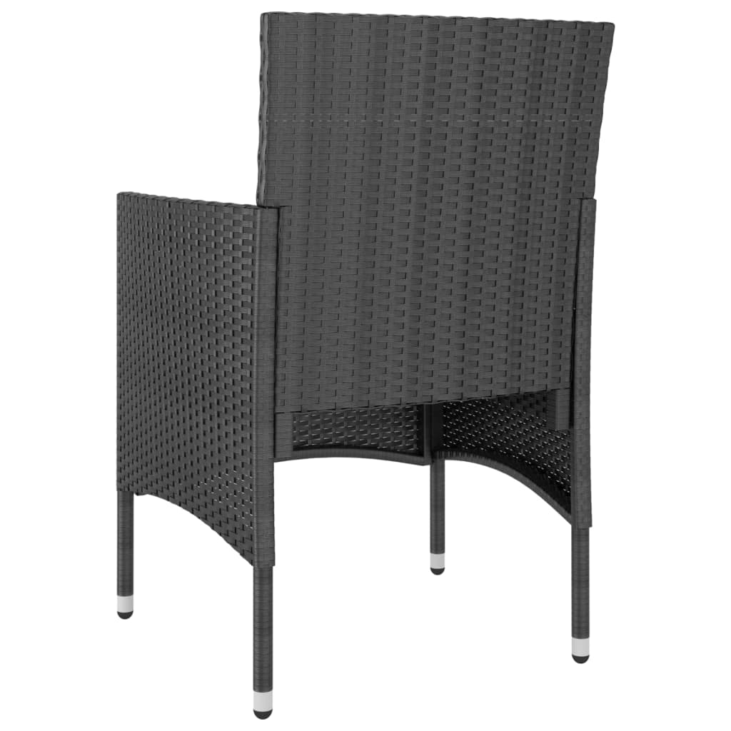 Vidaxl Mesa Y Sillas Jardín 5 Pzas Ratán Sintético Madera Acacia Negro_4