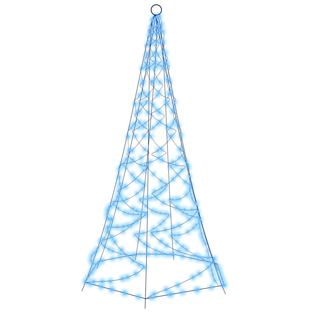 Vidaxl Árbol De Navidad En Asta De Bandera 200 Led Azul 180 Cm_0
