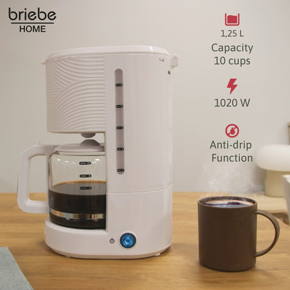 Briebe Elegance Set Cafetera Goteo 10 Tazas + Espumador De Leche Eléctrico_1