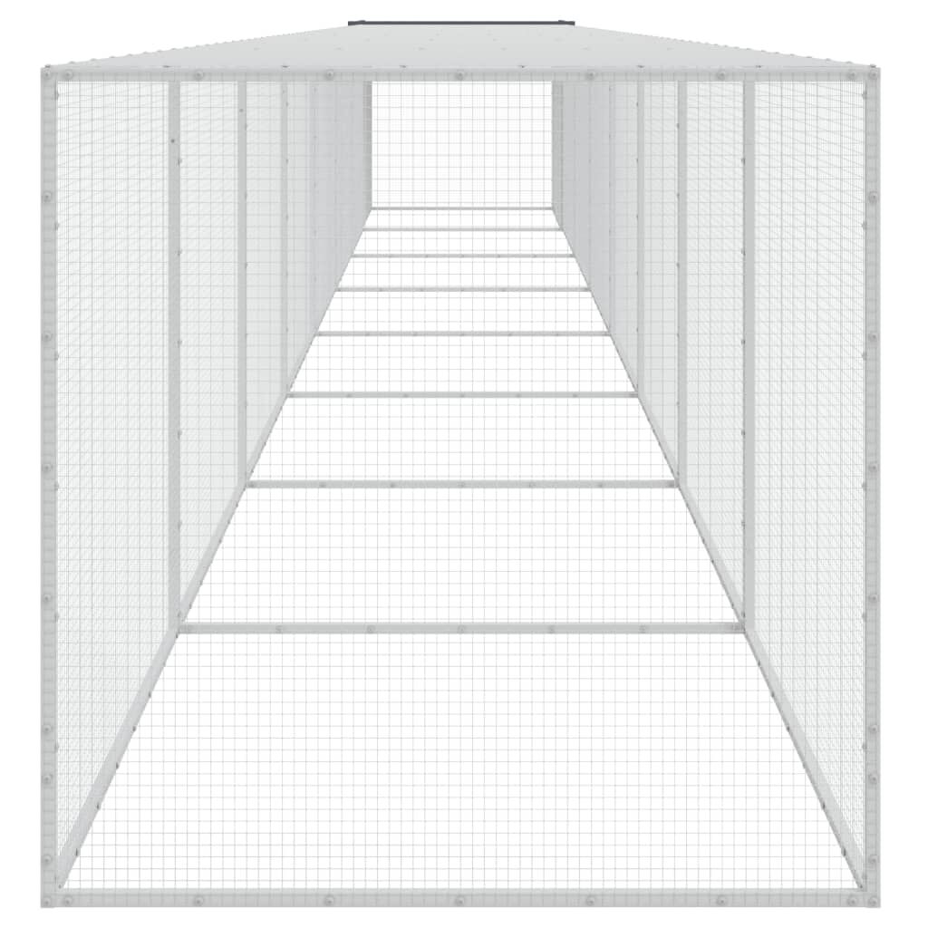 Vidaxl Gallinero Con Techo Acero Galvanizado Antracita 803x98x90 Cm_3