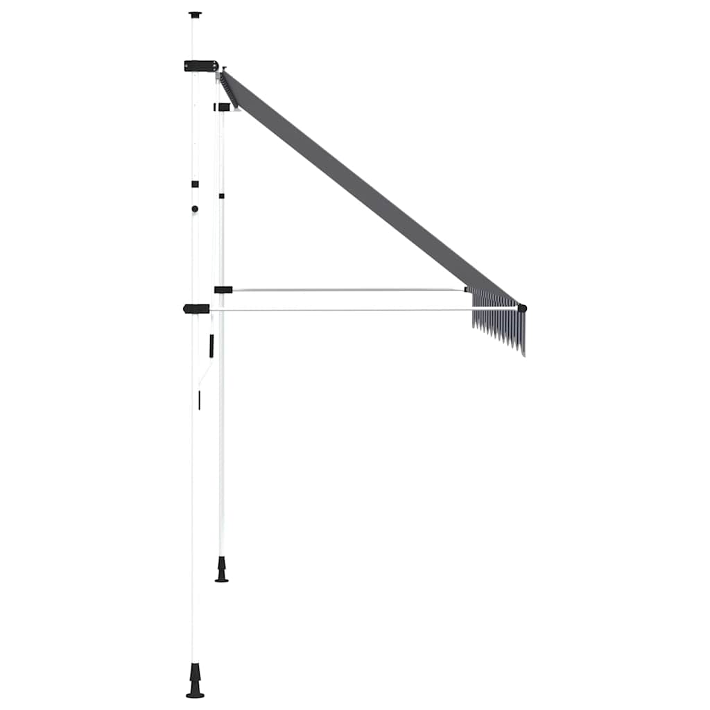 Toldo Manual Retráctil Azul Y Blanco A Rayas 300 Cm_3