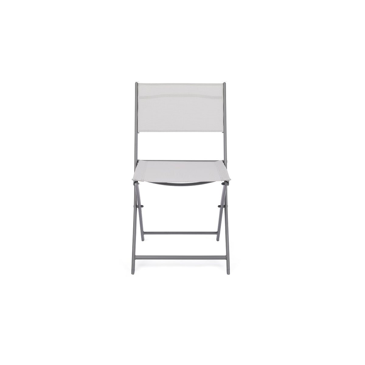 Lote De 4 Sillas De Jardín Plegables De Texaline Y Acero Gris Claro - Mobiliario De Jardín - 45x54xh83cm_1