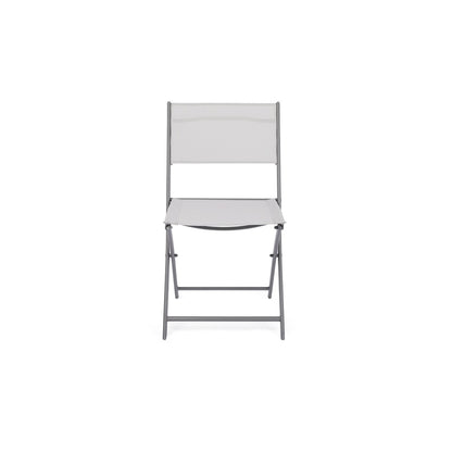 Lote De 4 Sillas De Jardín Plegables De Texaline Y Acero Gris Claro - Mobiliario De Jardín - 45x54xh83cm_1