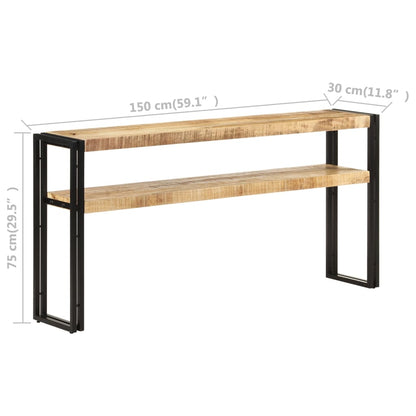 Mesa Consola De Madera De Mango Rugosa 150x30x75 Cm_3