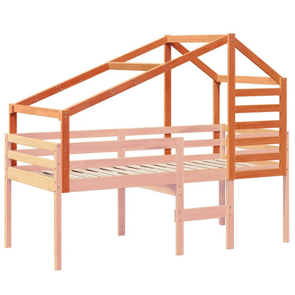 Techo De Cama Infantil Madera Maciza Pino Marrón 188x82x113 Cm_2