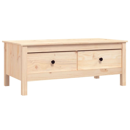 Mesa De Centro De Madera Maciza De Pino Gris 100x50x40 Cm_0