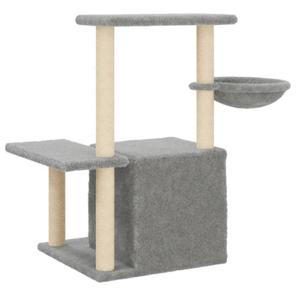 Rascador Para Gatos Con Postes De Sisal Gris Claro 83 Cm_5
