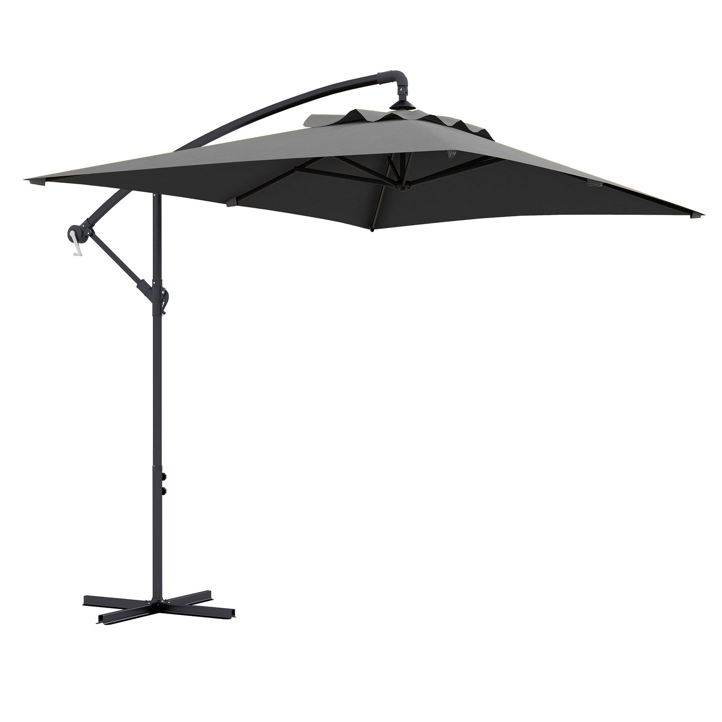 Outsunny Parasol Excéntrico 294x193 Cm Con Base Cruzada Impermeable Gris Oscuro_0
