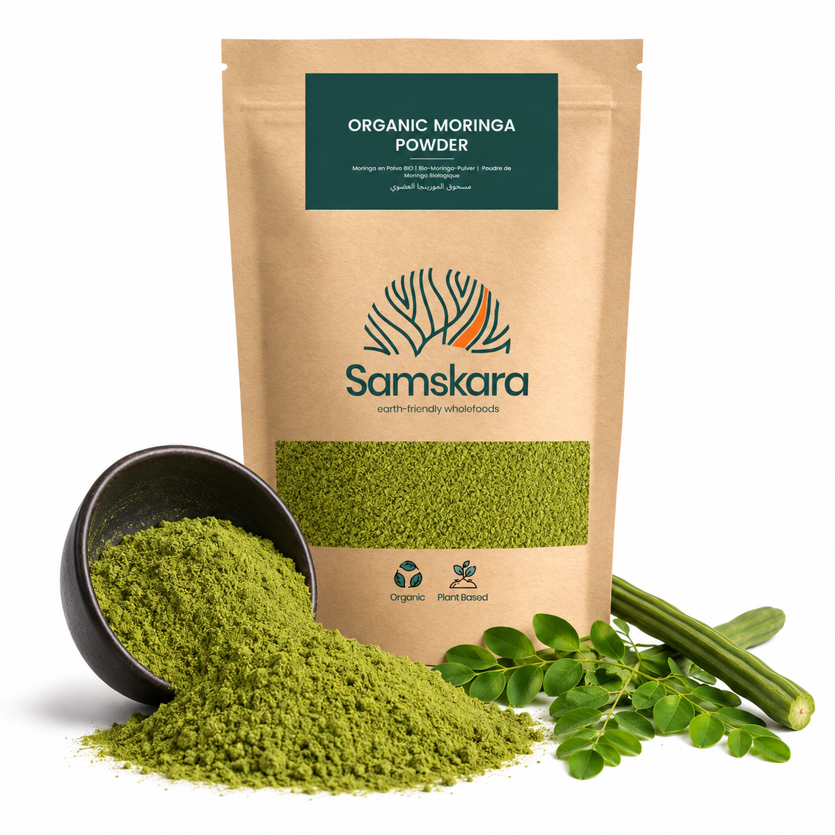 Moringa En Polvo Bio - 1kg | Superalimento Ecológico Vegano Para Batidos, Smoothies Y Zumos, Sin Azúcares Añadidos_0
