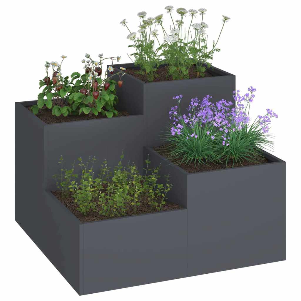 Maceta Para Jardín Antracita 100 X 100 X 60 Cm Acero_2