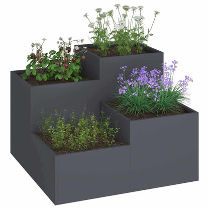 Maceta Para Jardín Antracita 80 X 80 X 60 Cm Acero_2