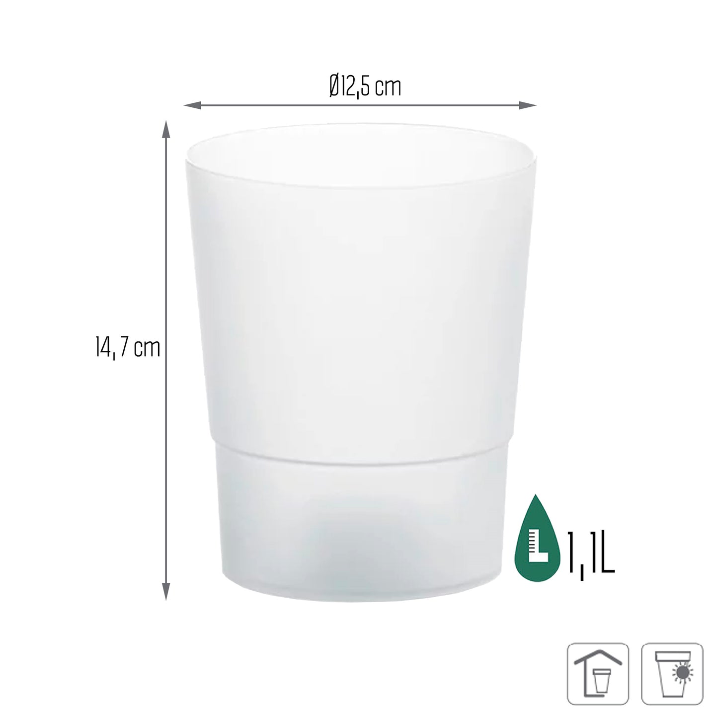 Maceta Coubi Orchid 1,1l., Dimensiones (mm) 125x125x147, Color Transparente_2