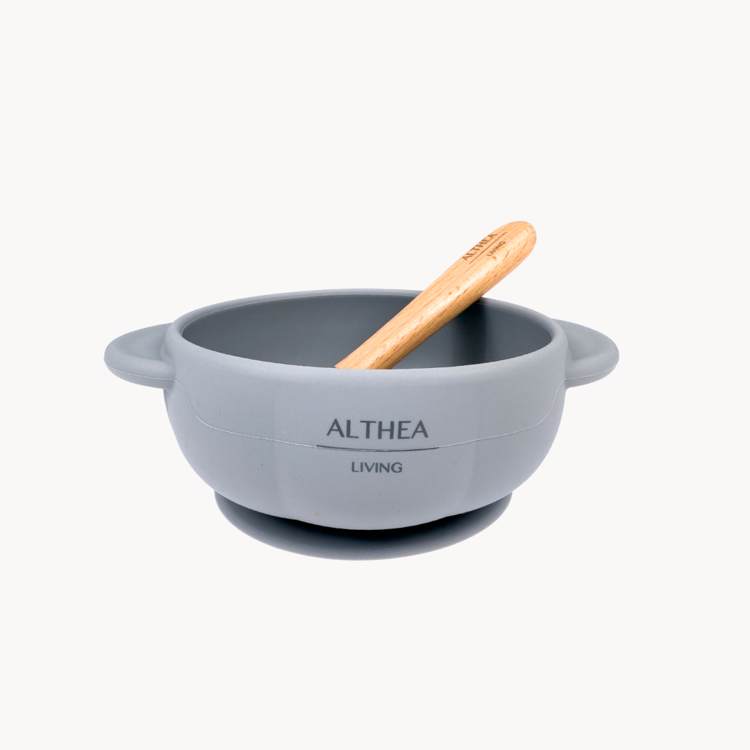 Vajilla De Silicona Orgánica - 15 Piezas - Gris Perla.