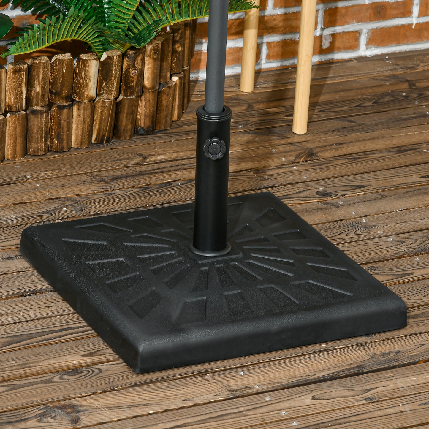 Outsunny Base De Sombrilla De Resina 19 Kg Para Mástil Ø32/38/48 Mm 51x51x32 Cm_1