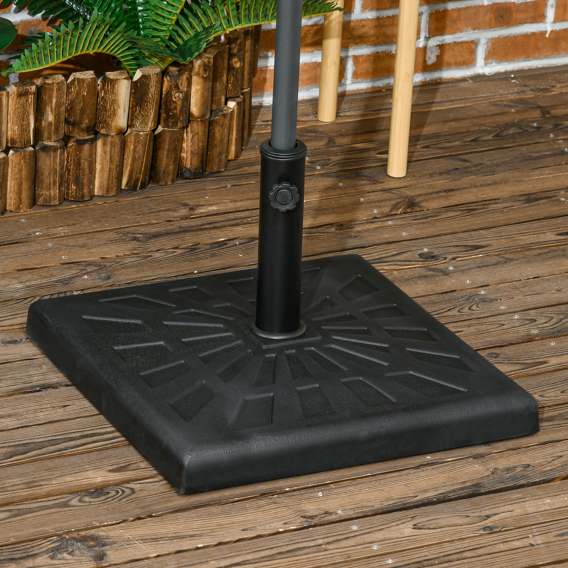 Outsunny Base De Sombrilla De Resina 19 Kg Para Mástil Ø32/38/48 Mm 51x51x32 Cm_1