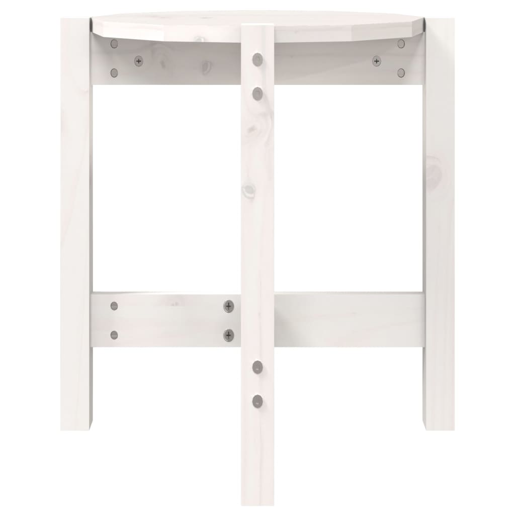 Mesa De Centro De Madera Maciza De Pino Blanco Ø42,5x45 Cm_3