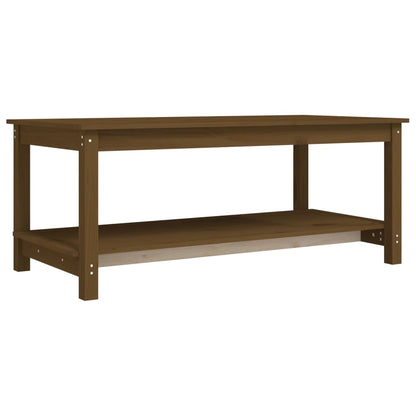 Mesa De Centro Madera Maciza De Pino Marrón Miel 110x55x45 Cm_0