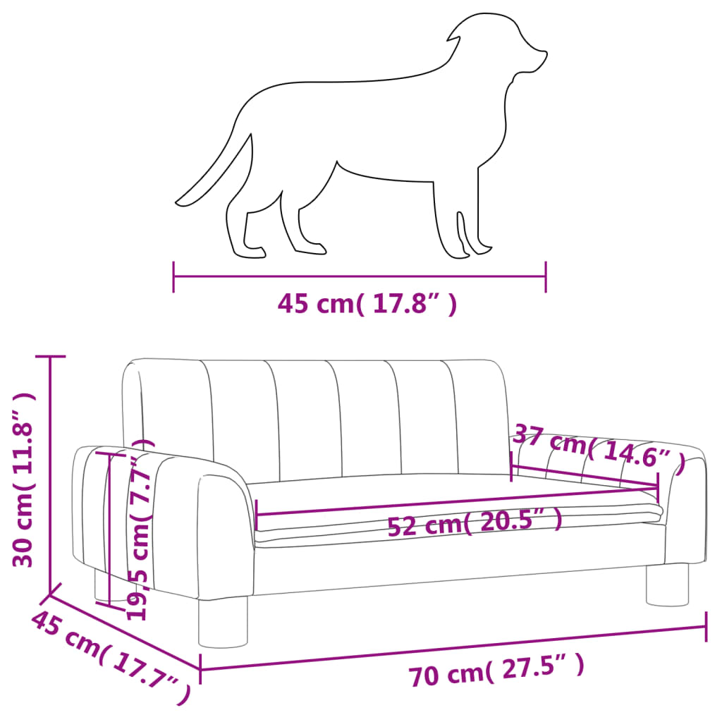 Cama Para Perros De Cuero Sintético Crema 70x45x30 Cm / Vetonek_1