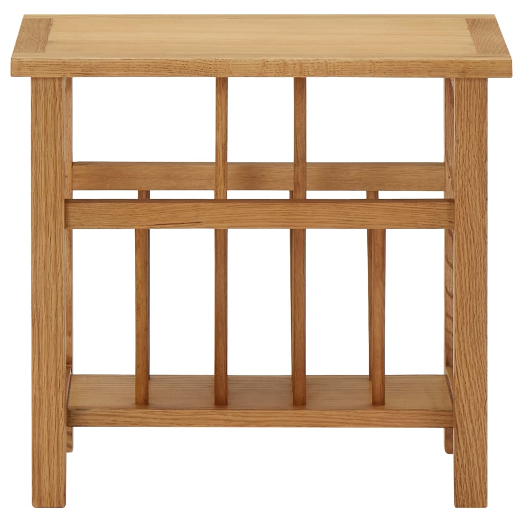 Mesa Revistero Madera Maciza De Roble 45x27x42 Cm_0