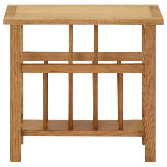 Mesa Revistero Madera Maciza De Roble 45x27x42 Cm_0