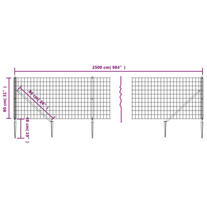 Cerca De Alambre Con Pinchos De Anclaje Verde 0,8x25 M / Vetonek_3