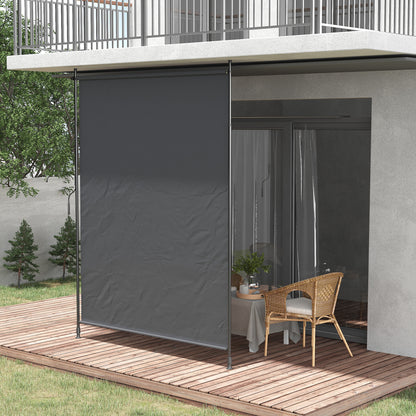 Outsunny Toldo Vertical Exterior 200x305 Cm Pantalla Privacidad Enrollable Gris_1
