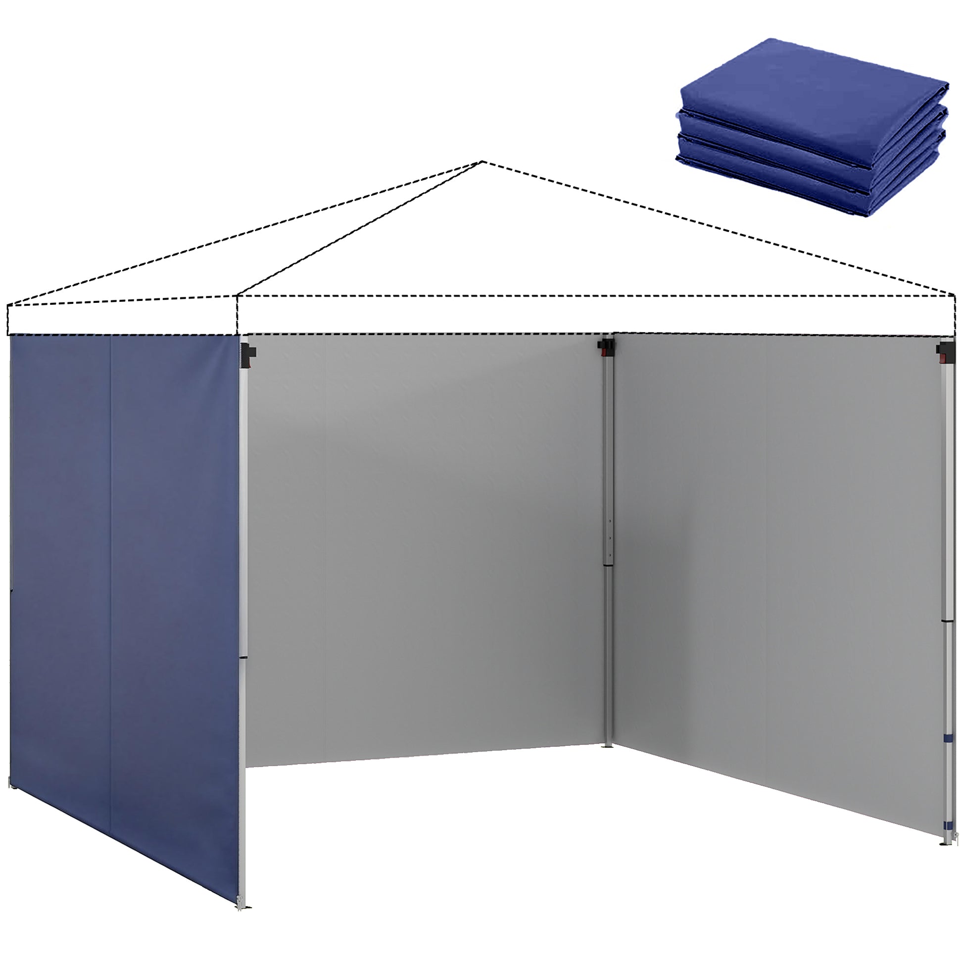 Outsunny 3 Paredes Laterales Para Carpas De 3x3 M Con Cremallera 300x200 Cm_0