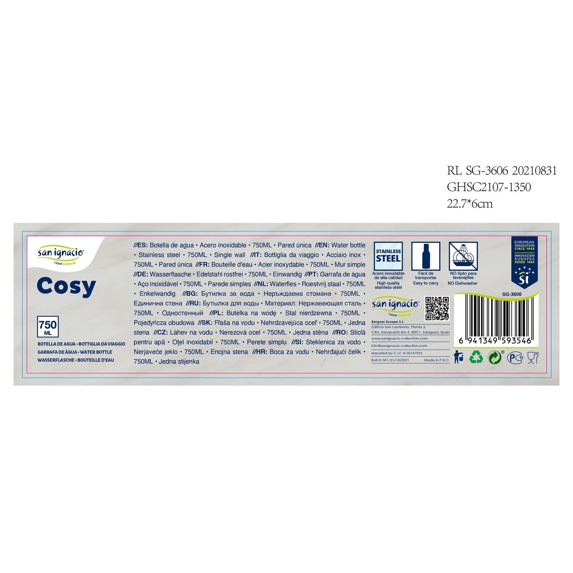 Botella Agua 750ml Acero Inox Cosy_4